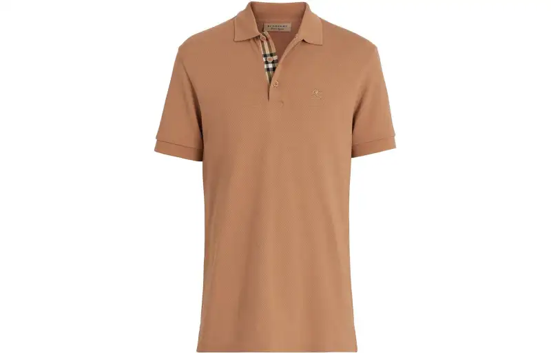 Burberry Polo Shirts Men's Camel Polo Collar Moderate Straight Fit