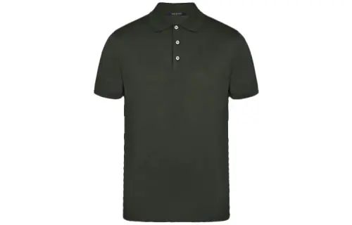 LOUIS VUITTON New Quarterly Products Of LV Polo Shirts Men's Green Crew Neck Moderate Straight Fit
