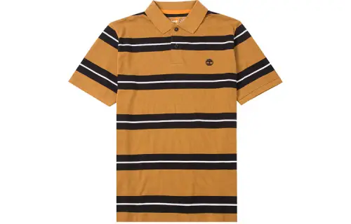 Timberland Polo Shirts Men's Orange Polo Collar Moderate Straight Fit