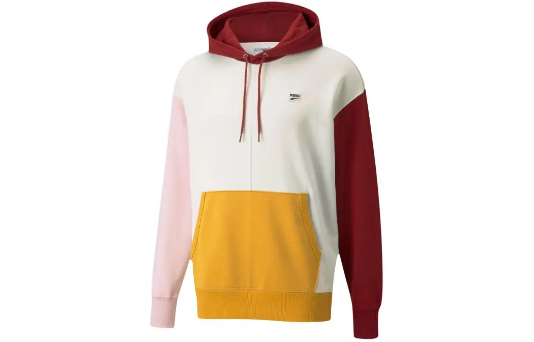 PUMA Sweatshirts Men's Beige Hooded Moderate Straight Fit