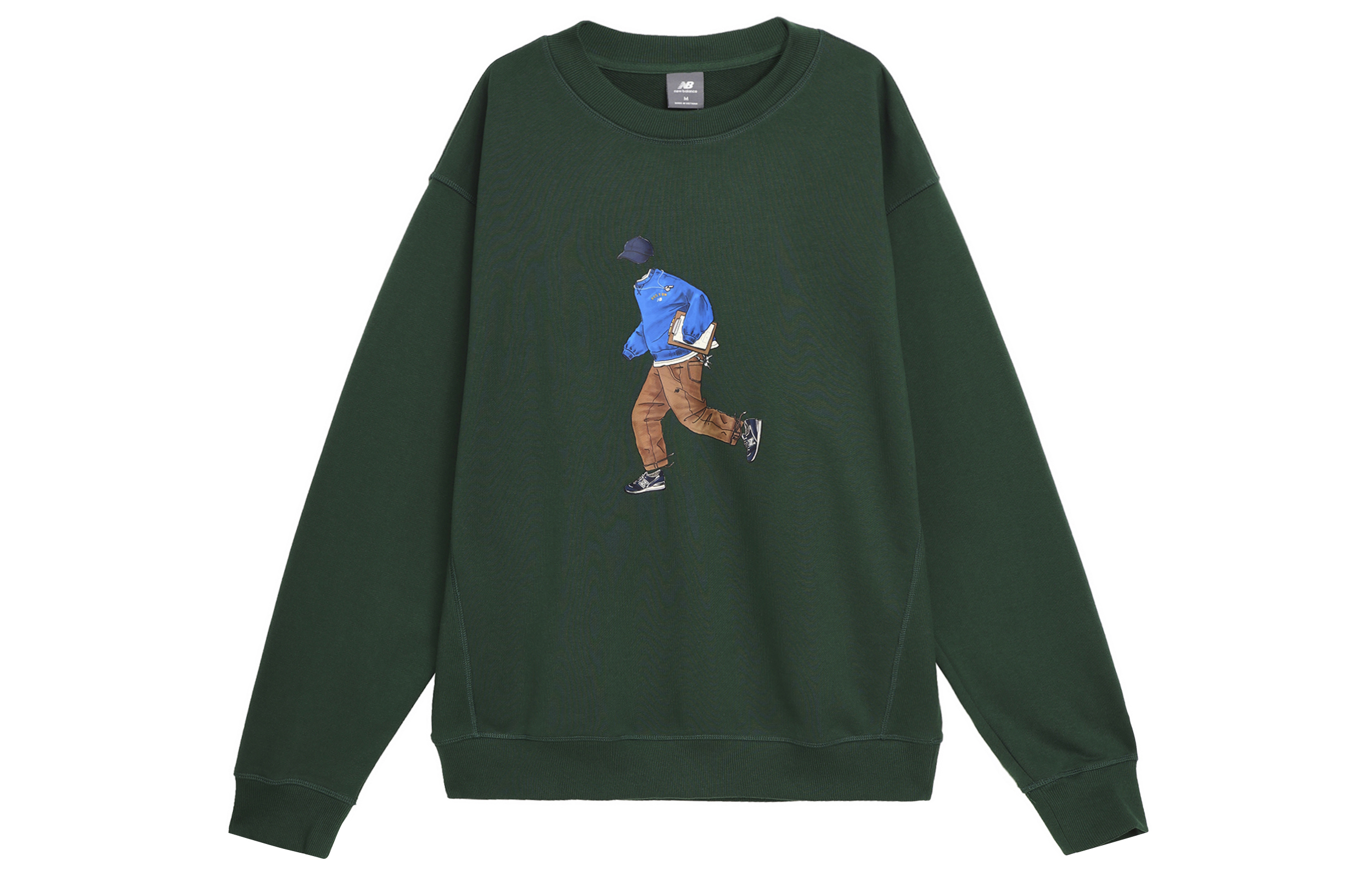 Мужское худи New Balance Graphic Crew (зеленое)
