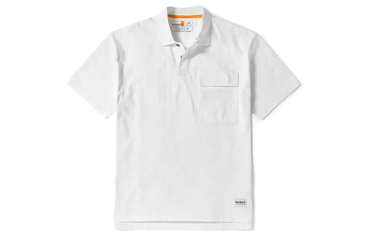 Timberland Polo Shirts Men's White Polo Collar Moderate Straight Fit