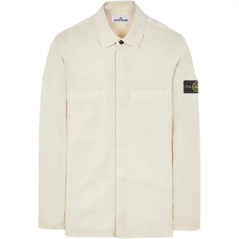 STONE ISLAND Shirts Men's White Lapel Moderate Other