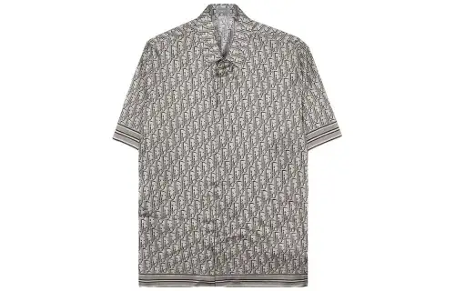 DIOR Shirts Men's Gray Lapel Moderate Other