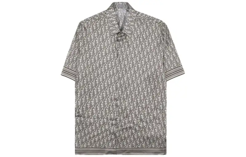 DIOR Shirts Men's Gray Lapel Moderate Other
