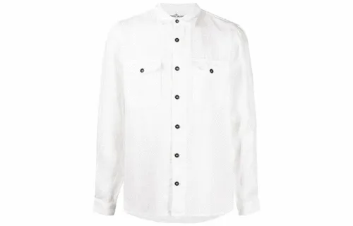 STONE ISLAND Shirts Men's White Lapel Moderate Shirt