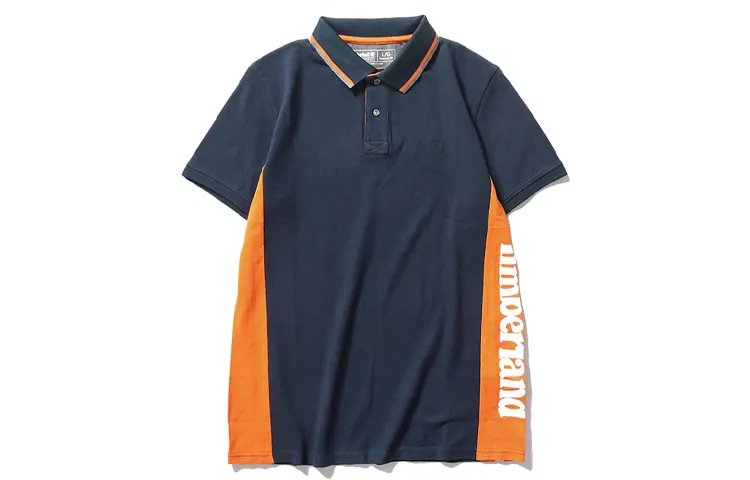 Timberland Polo Shirts Men's Blue Polo Collar Moderate Straight Fit