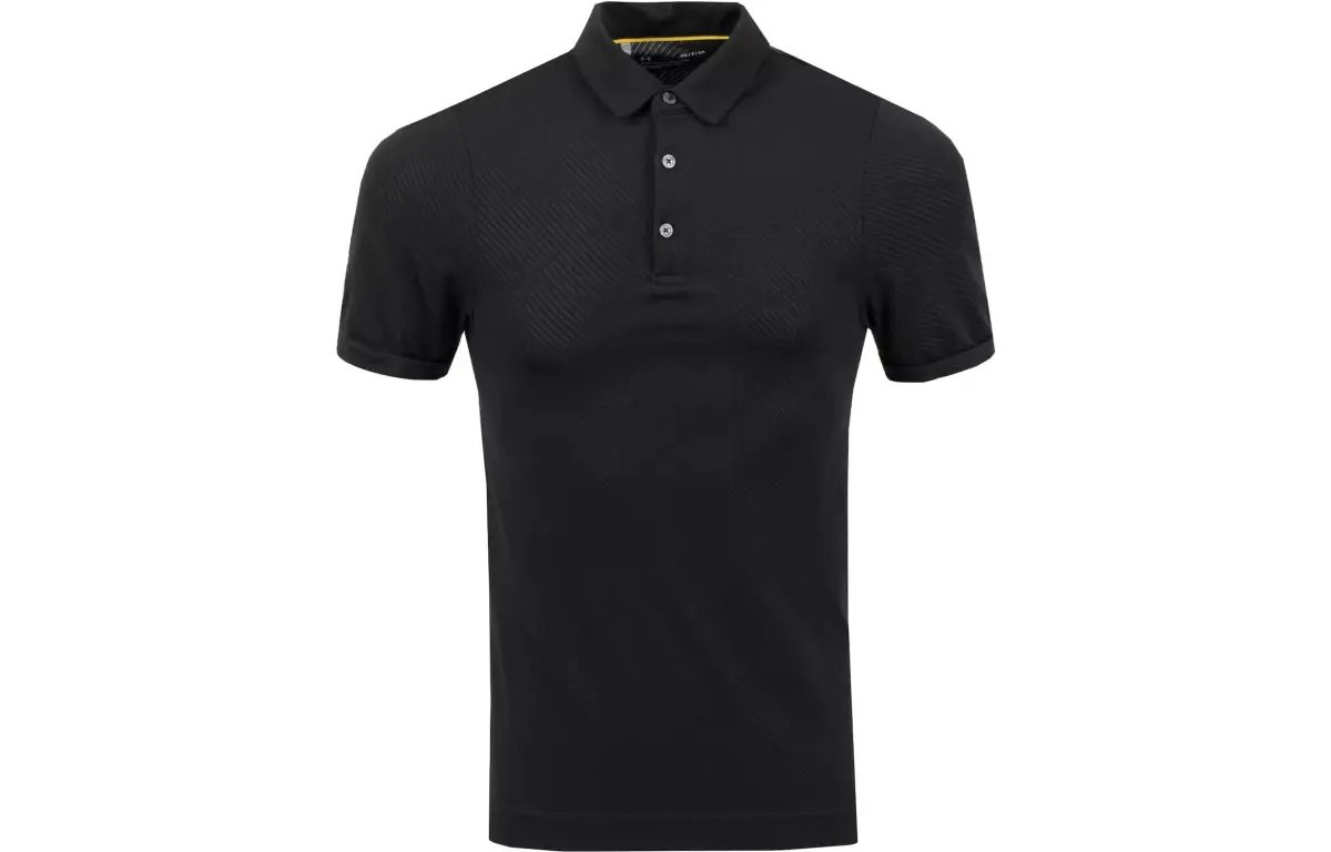 Under Armour Seamless Polo Shirts Men's Black Polo Collar Moderate Straight Fit