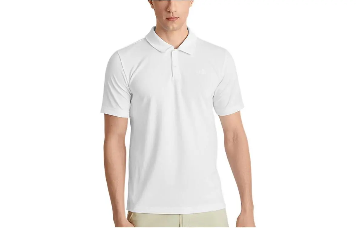 THE NORTH FACE Polo Shirts Men's White Polo Collar Moderate Straight Fit