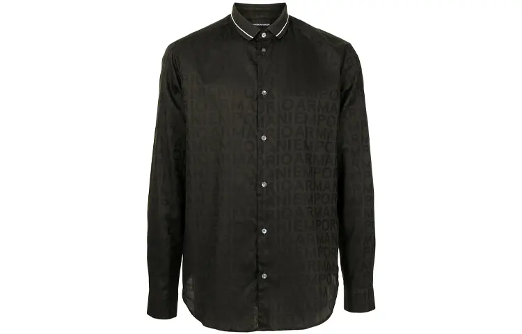 EMPORIO ARMANI Armani, black shirt, with your logo imprint