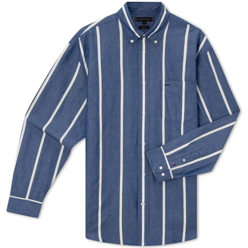 Tommy Hilfiger Shirt Men's Blue White Stripes