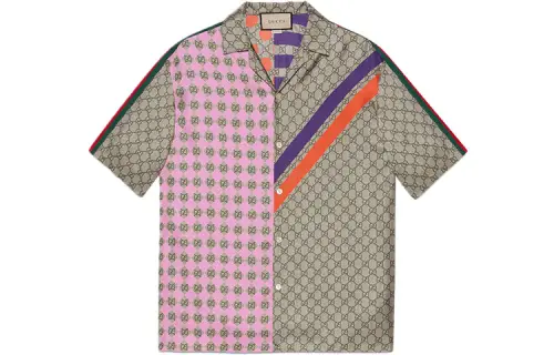 【Previous Season】GG print geometric bowling shirt