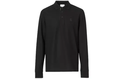 Burberry Polo Shirts Men's Black Polo Collar Moderate Other