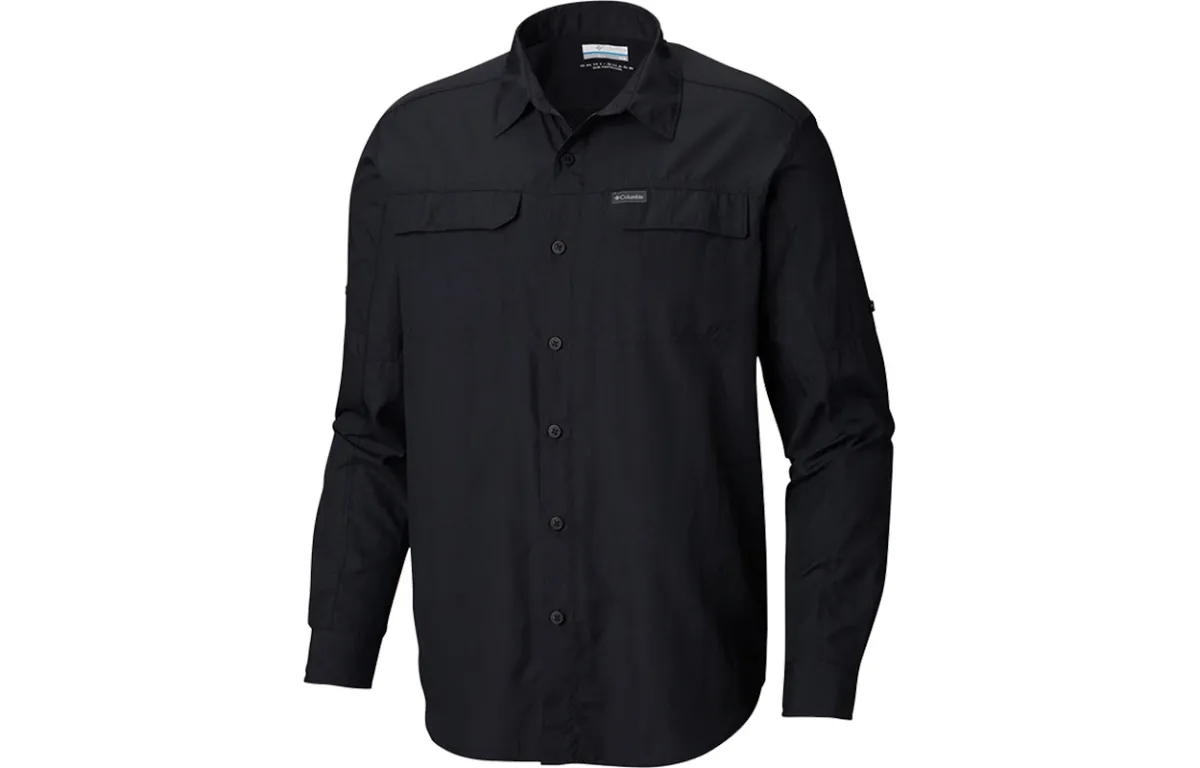Columbia Hiking Shirts Men's Black Lapel Thin