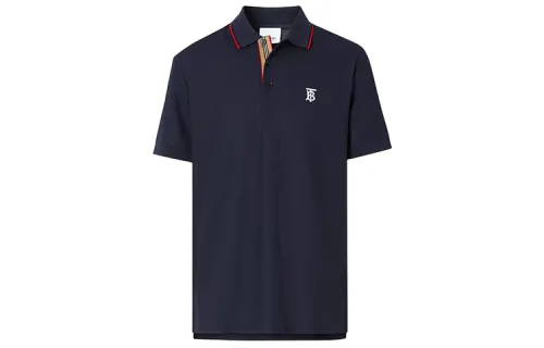 Burberry Icon Stripe Placket Cotton Piqué Polo Shirt