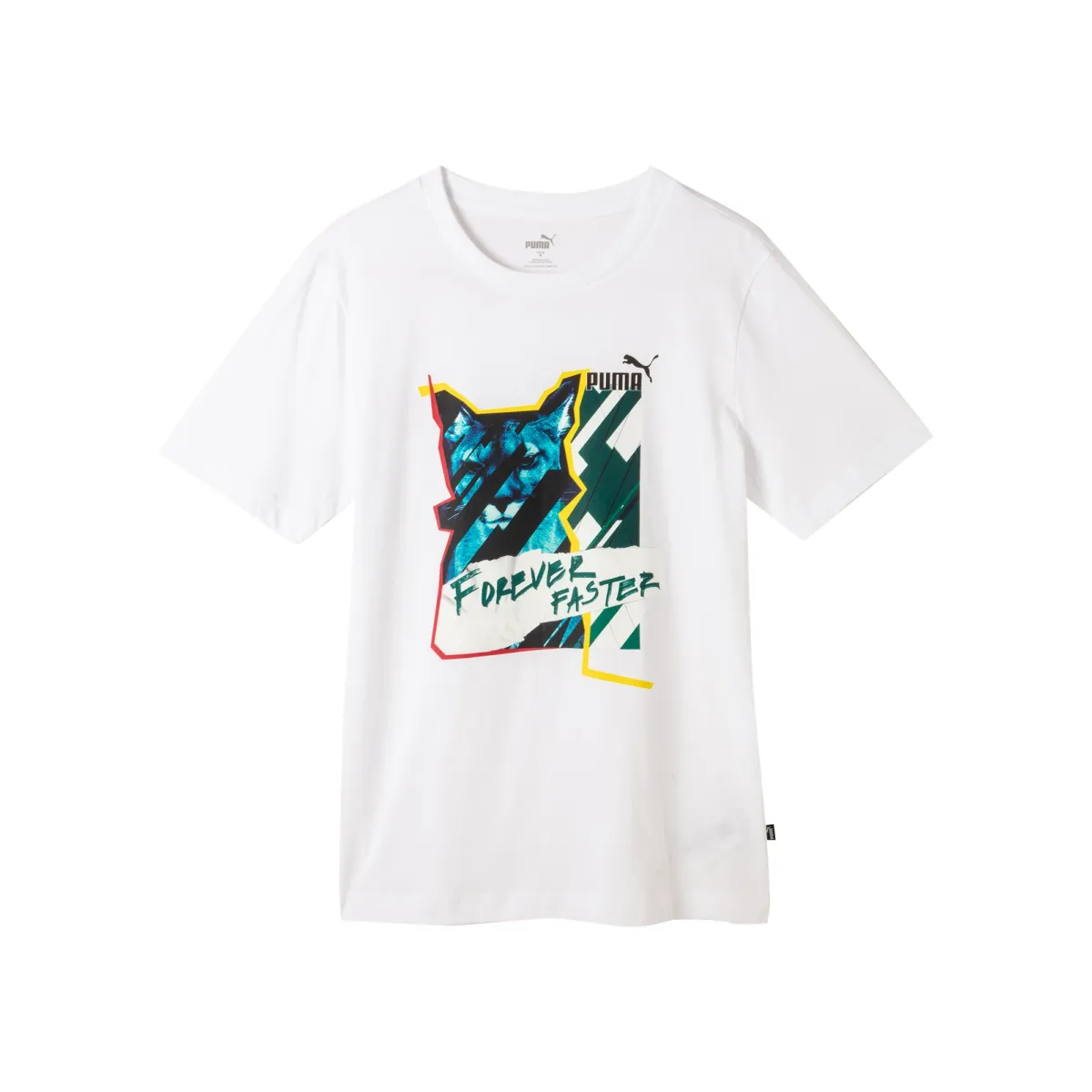 PUMA T-Shirts Men's White Crew Neck Moderate
