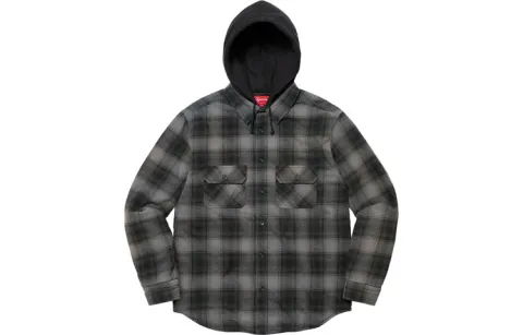 Supreme Hooded Flannel Zip Up Shirt