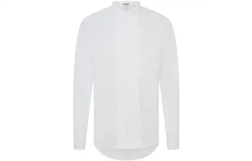 LOEWE Shirts Men's White Lapel Moderate Shirt