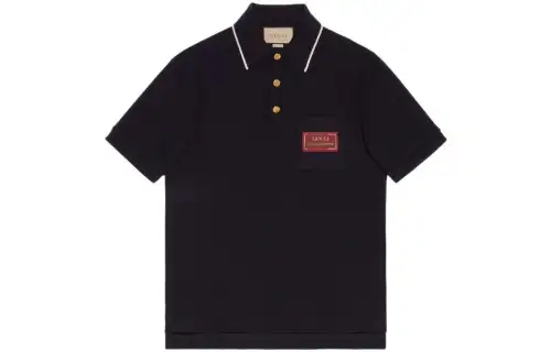 GUCCI SS22 Polo Shirt Men's Blue
