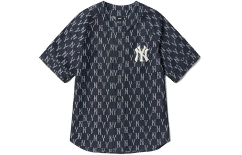MLB Monogram Shirts Unisex Dark Blue Crew Neck Moderate