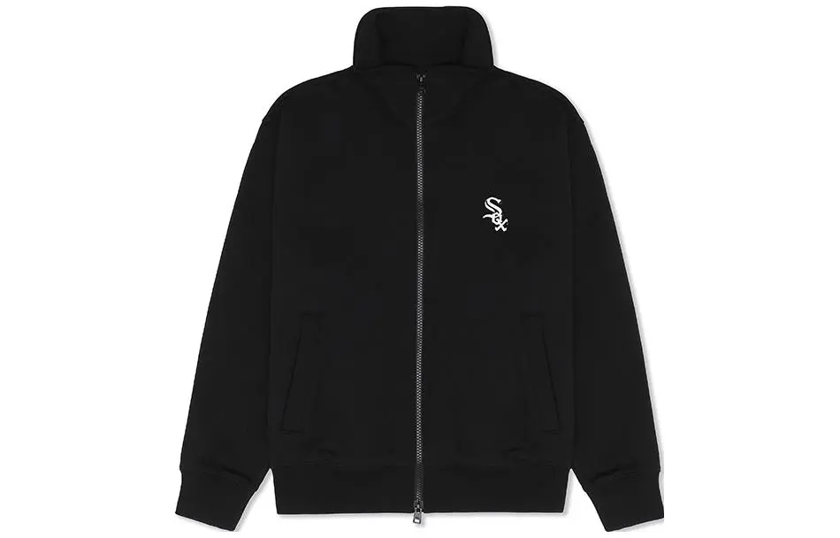 MLB Sweatshirts Unisex Black Stand Collar Moderate Cardigan