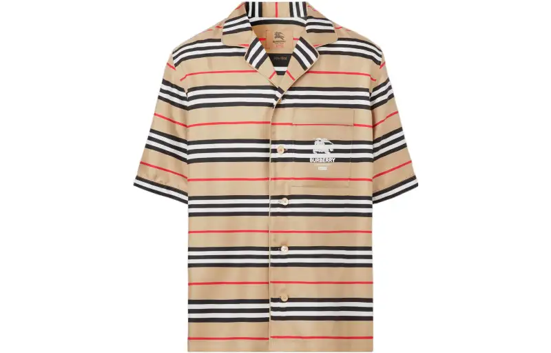 Supreme X Burberry Icon Stripe Silk Pyjama Shirt Burberry Exclusive