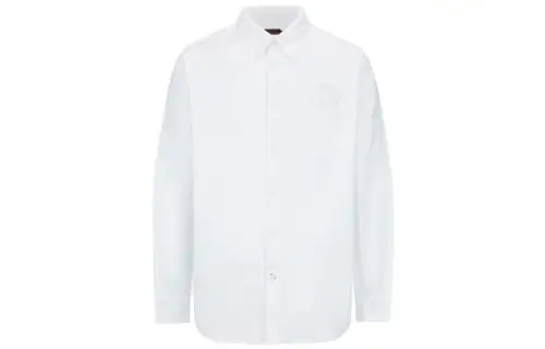 EVISU Shirts Men's White Square Collar Moderate Shirt