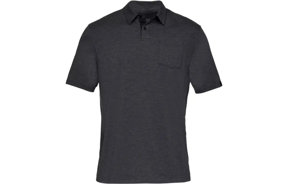 Under Armour Charged Polo Shirts Men's Black Polo Collar Moderate Straight Fit