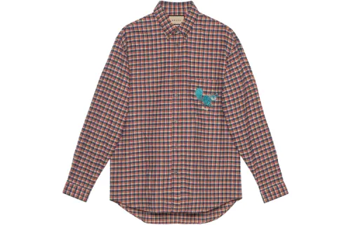 GUCCI Shirts Men's Red Lapel Moderate Other