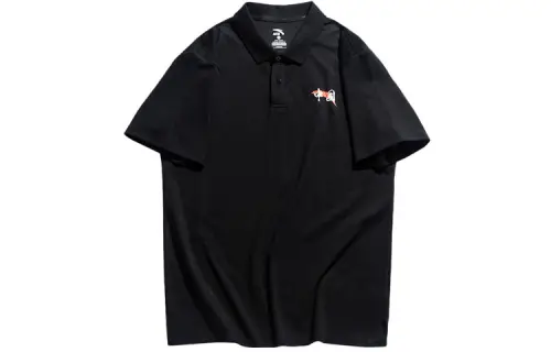 ANTA Variety Training Collection Polo Shirts Unisex Black Polo Collar Moderate Straight Fit