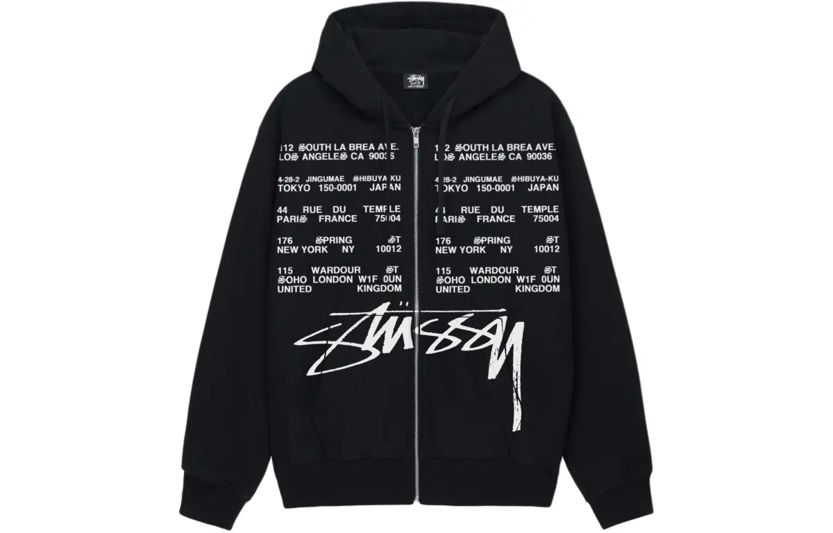 Stussy Locations Zip Hoodie