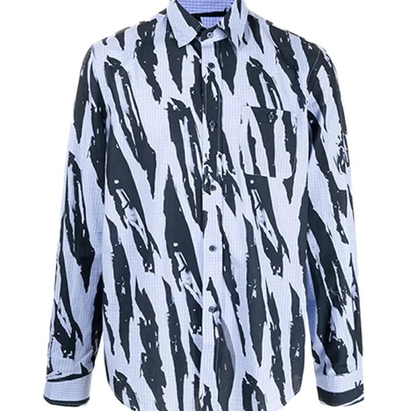 KENZO Shirts Men's Blue Pointed Collar Moderate Other