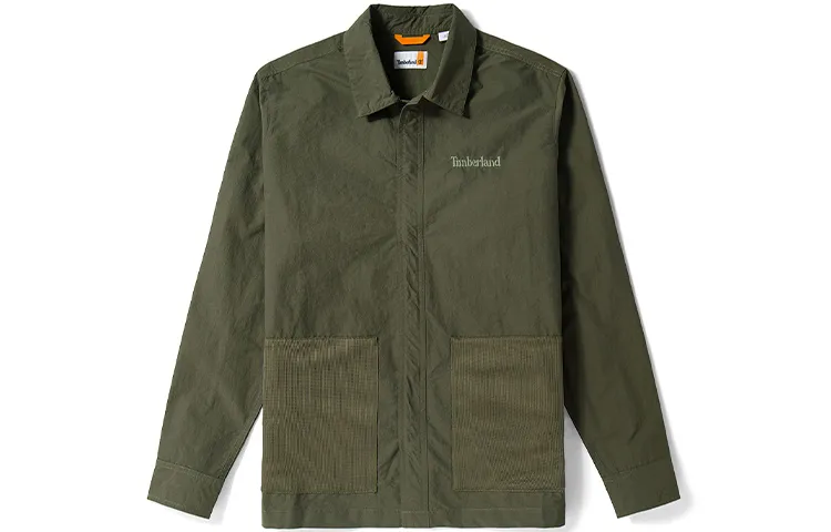 Timberland Shirts Men's Army Green Lapel Moderate