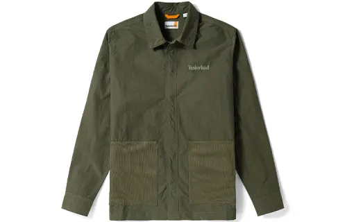 Timberland Shirts Men's Army Green Lapel Moderate