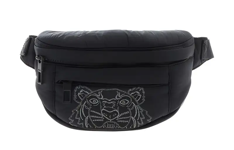 KENZO Tiger Polyester Sling Bag, Fanny Pack Mini Unisex Black