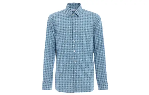 PRADA Shirts Men's Blue Lapel Moderate Other