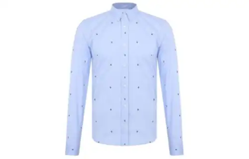 KENZO Shirts Men's Blue Lapel Moderate Other