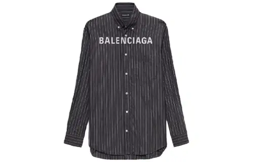 Balenciaga Shirts Men's Black Lapel Moderate Other