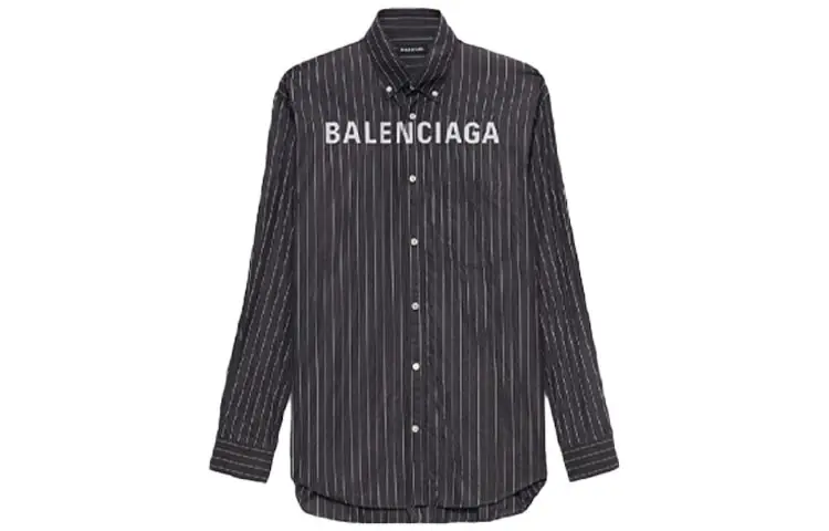 Balenciaga Shirts Men's Black Lapel Moderate Other