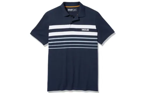 Timberland Polo Shirts Men's Blue Polo Collar Moderate Straight Fit