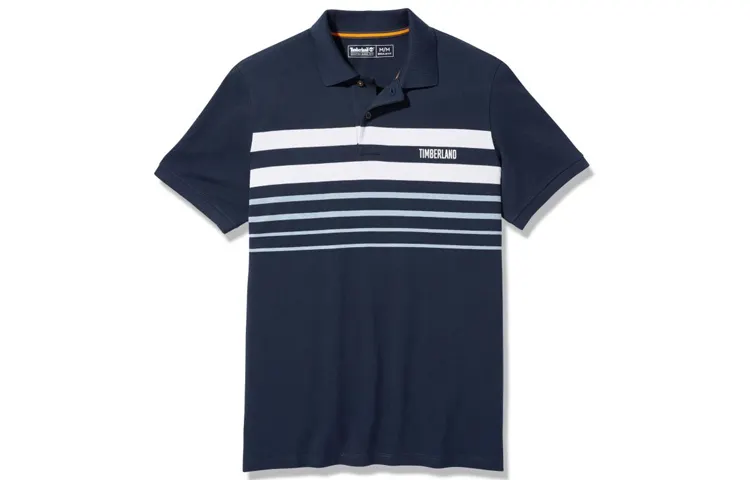 Timberland Polo Shirts Men's Blue Polo Collar Moderate Straight Fit