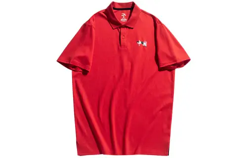 ANTA Variety Training Collection Polo Shirts Unisex Red Polo Collar Moderate Straight Fit