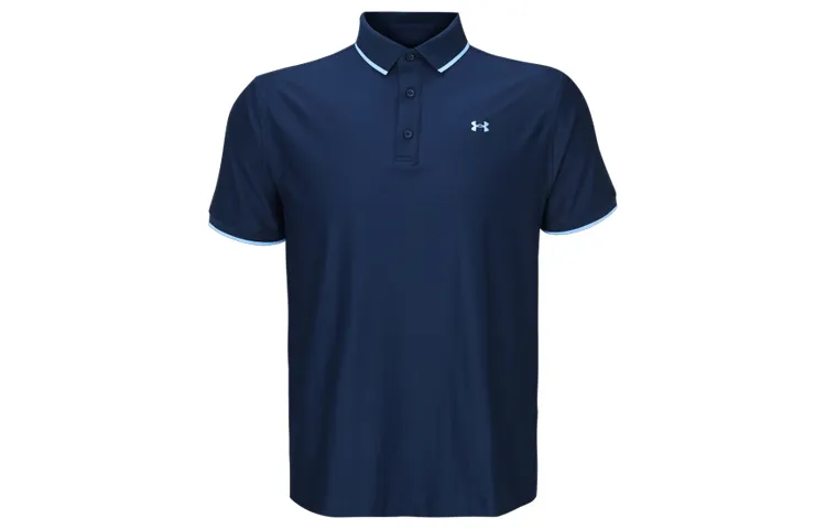 Under Armour Polo Shirts Men's Dark Blue Polo Collar Moderate Straight Fit