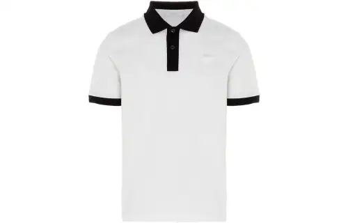 PRADA Polo Shirts Men's White Lapel Moderate Other