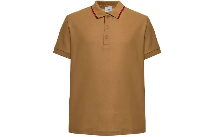 Burberry Polo Shirts Men's Light Umber Polo Collar Moderate Straight Fit