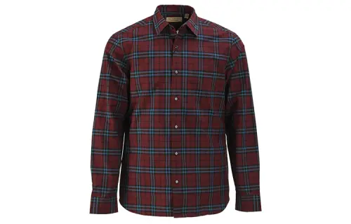 Burberry Shirts Men's Burgundy Crew Neck Moderate Shirt
