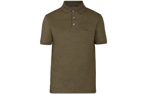 LOUIS VUITTON New Quarterly Products Of LV Polo Shirts Men's Dark Green Crew Neck Moderate Straight Fit