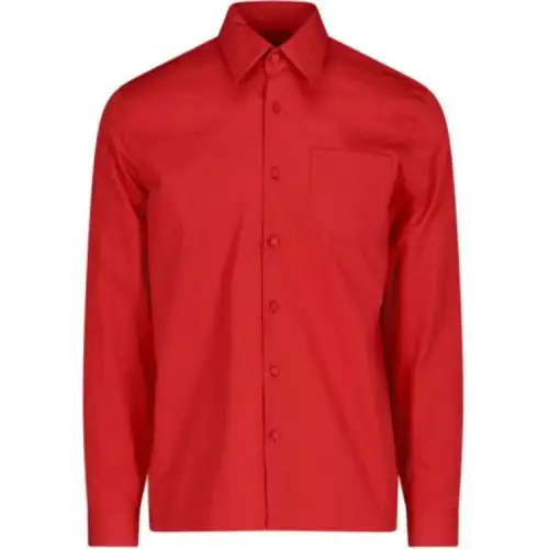 PRADA Shirts Men's Red Lapel Moderate Shirt