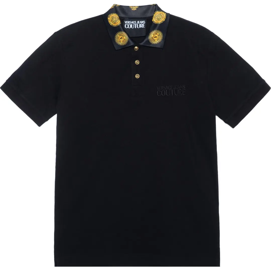VERSACE JEANS COUTURE SS22 Polo Shirt Men's Black
