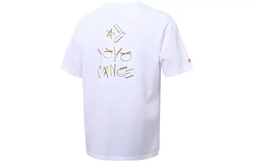 Converse T Shirts Men's White Crew Neck Moderate Straight Fit